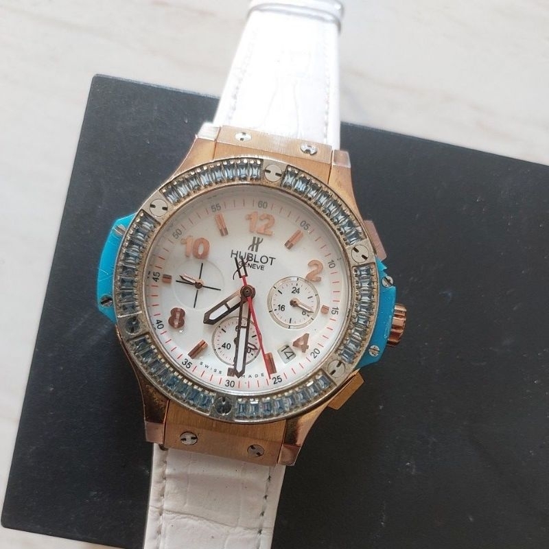 jam tangan cewek chronograph Hublot AAA japan movement Preloved second bekas
