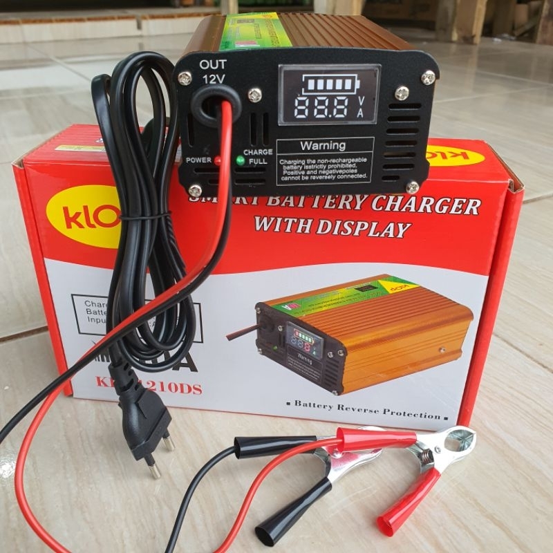 SMART BATTERY CHARGER CASAN AKI 12V 10AMPER ADA DISPLAY KLOP