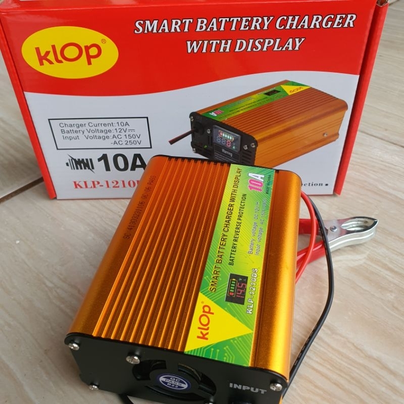 SMART BATTERY CHARGER CASAN AKI 12V 10AMPER ADA DISPLAY KLOP