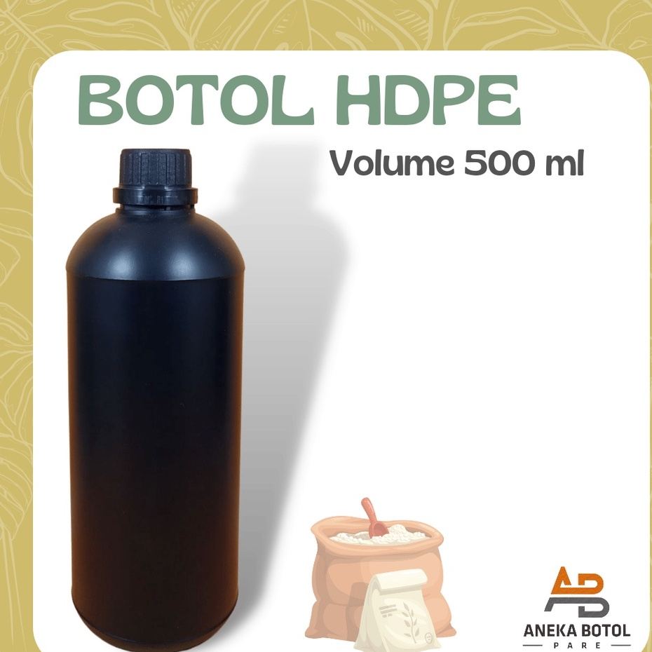 Botol HD Hitam  500 ML Botol Labor Warna Hitam 500 ml Bahan HDPE Botol Pupuk Cair Ukuran 500 ML warn
