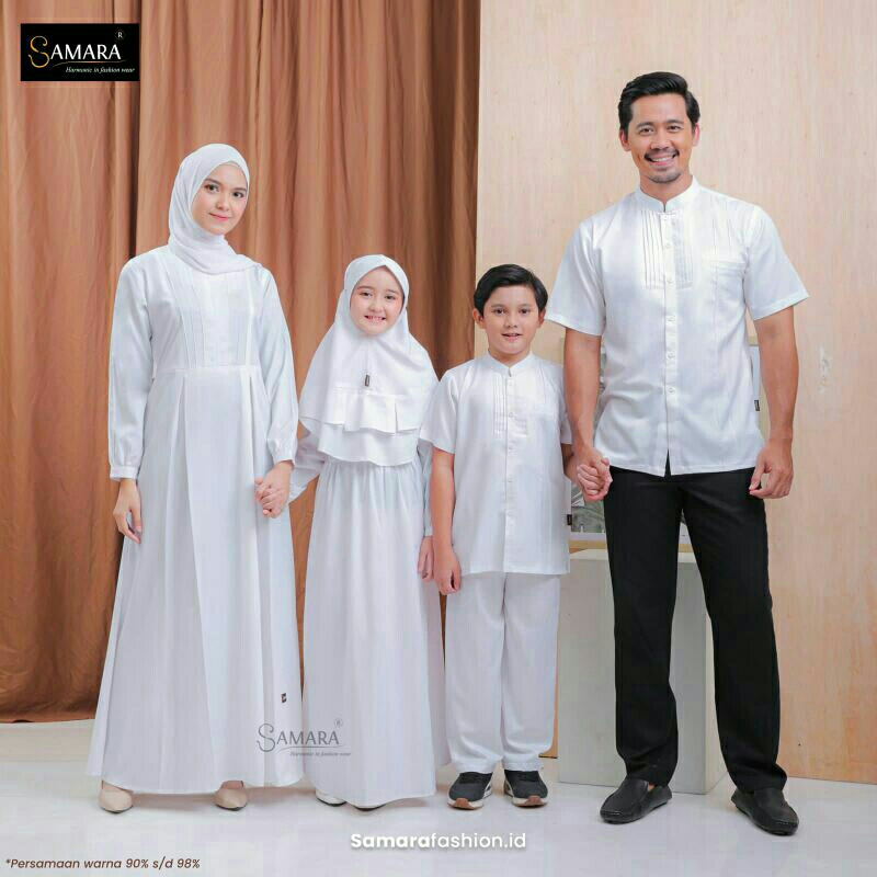 SARIMBIT KELUARGA AMORE FAMILY WHITE PUTIH ORIGINAL SAMARA FASHION DRESS BAJU BUSANA MUSLIM WANITA B