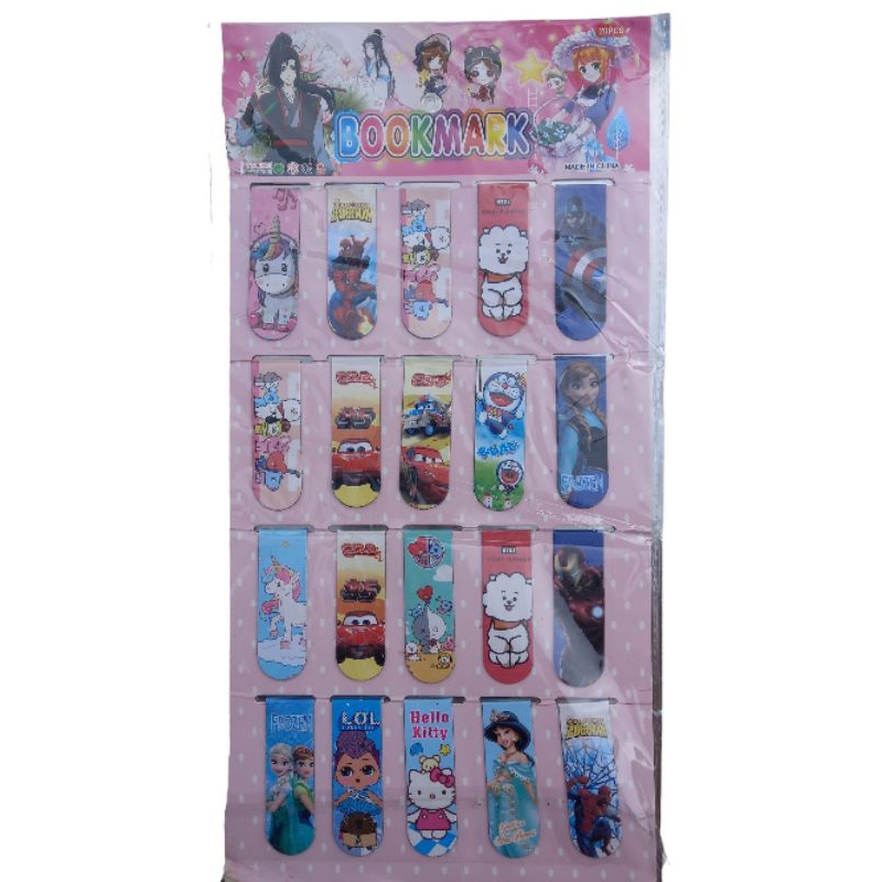 

Pembatas buku magnet karakter cewe cowo (ECER) per pcs / Penanda buku magnet karakter / Bookmark stik magnet karakter anak per pcs