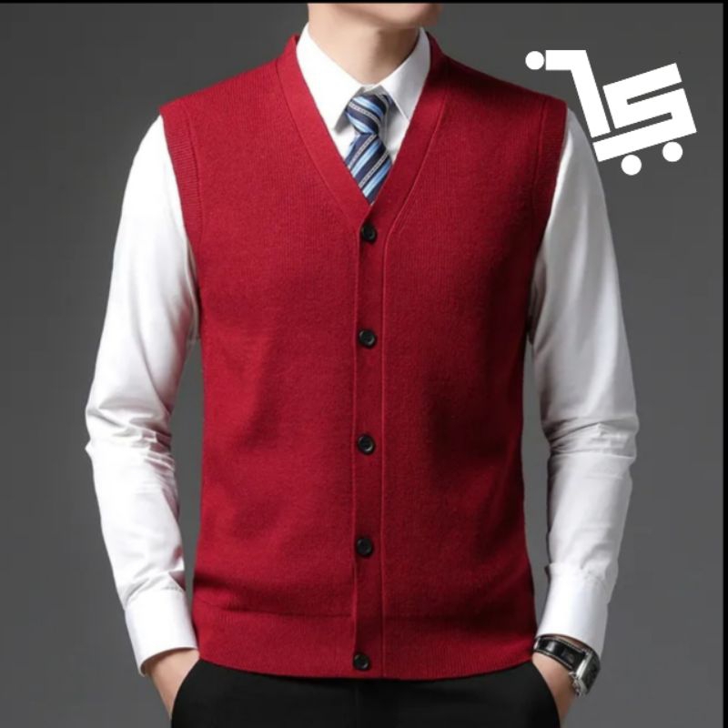 sweater rajut rompi pria