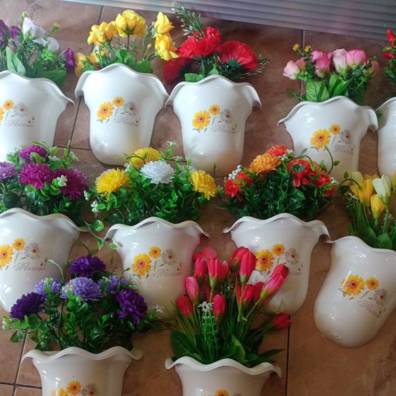BUNGA HIAS PLASTIK DEKORASI,TEMPEL DINDING