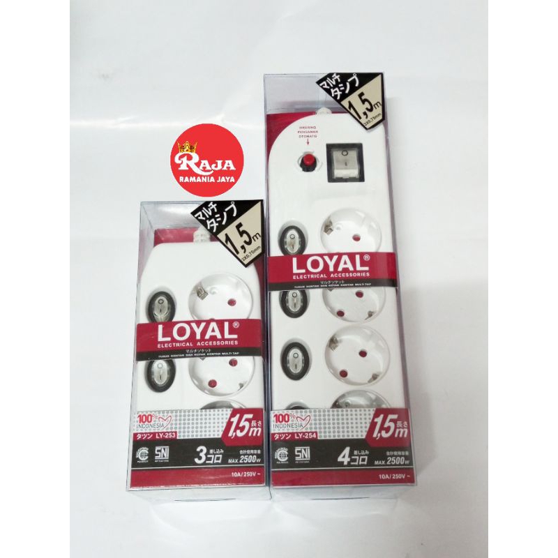 Loyal Stopkontak Exstension Soket Multi Tap 3 Lubang &amp; 4 Lubang LY-253,LY-254