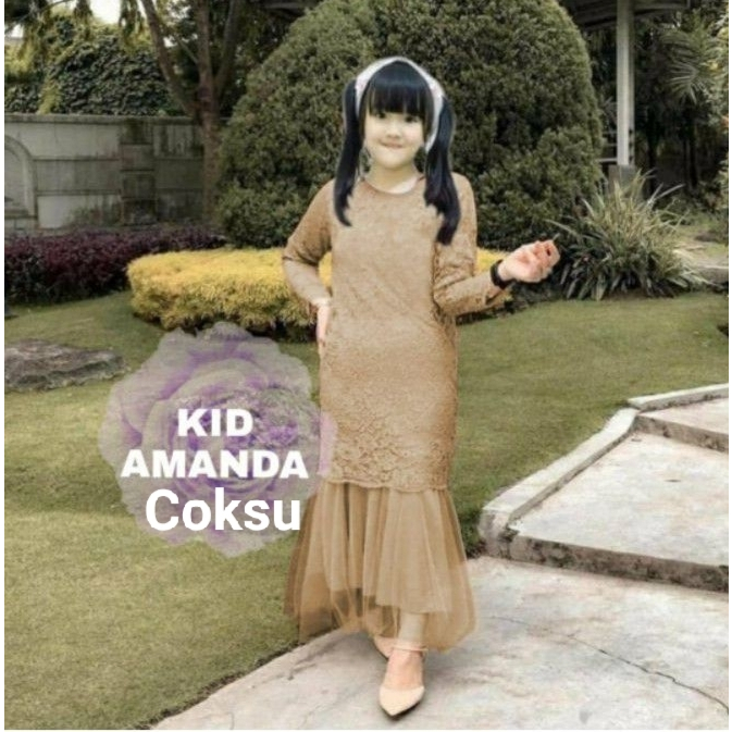 Pakaian Muslim Anak Wanita Kekinian/Maxi Amanda Kid Size S-M-L/Matt Brokat Glitter Mix Tille Tutu