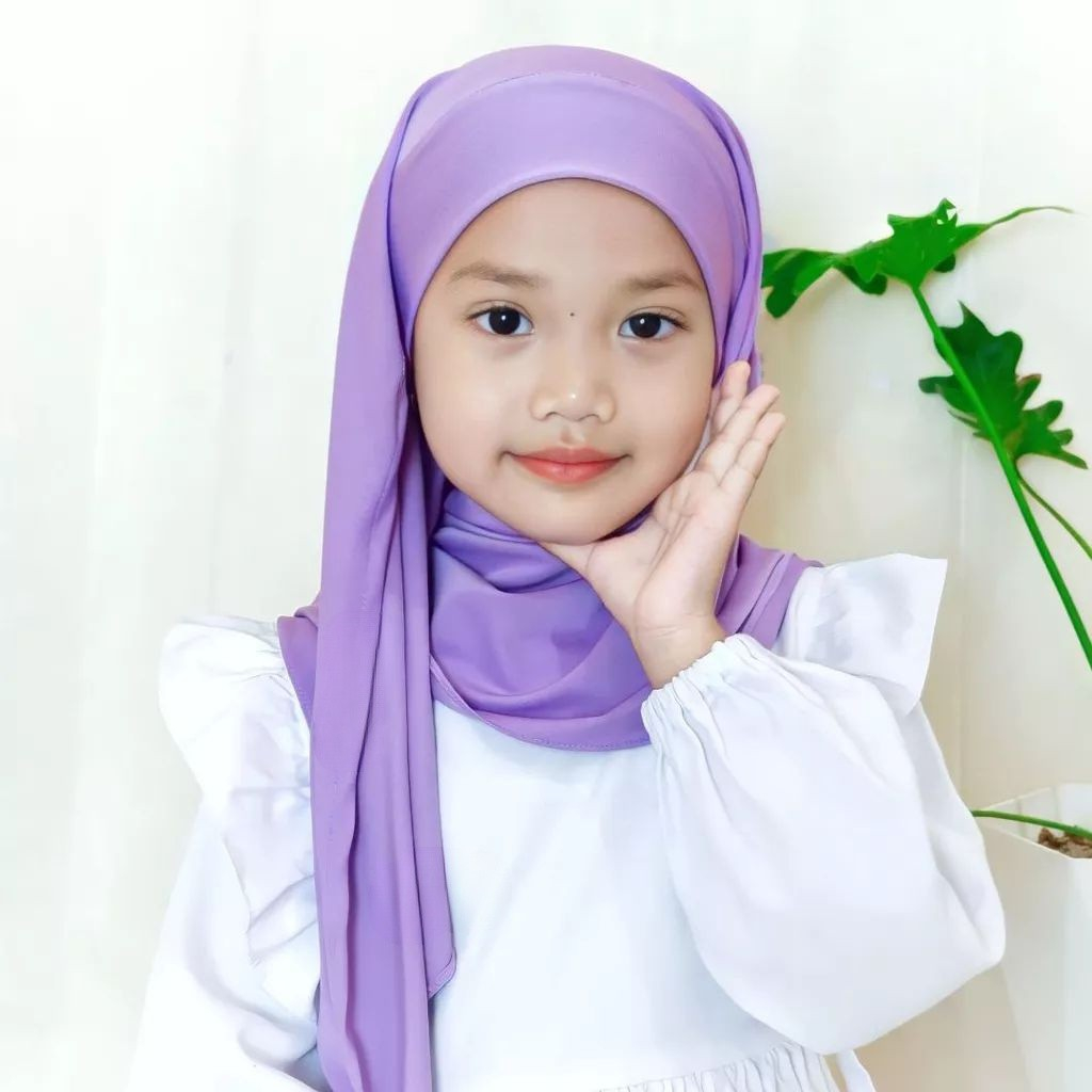 Pashmina Anak Malay / Pashmina Jersey Anak Tali / Jilbab Tali Pashmina Melayu Kids Premium