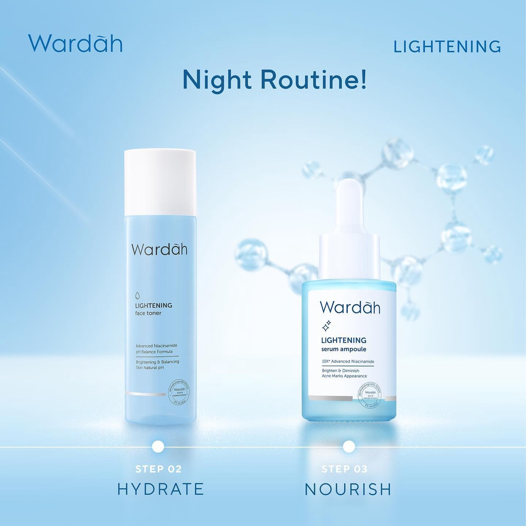 Wardah Lightening Serum Face Toner Whip Facial Micellar Gentle Wash | Wardah Lightening SERIES