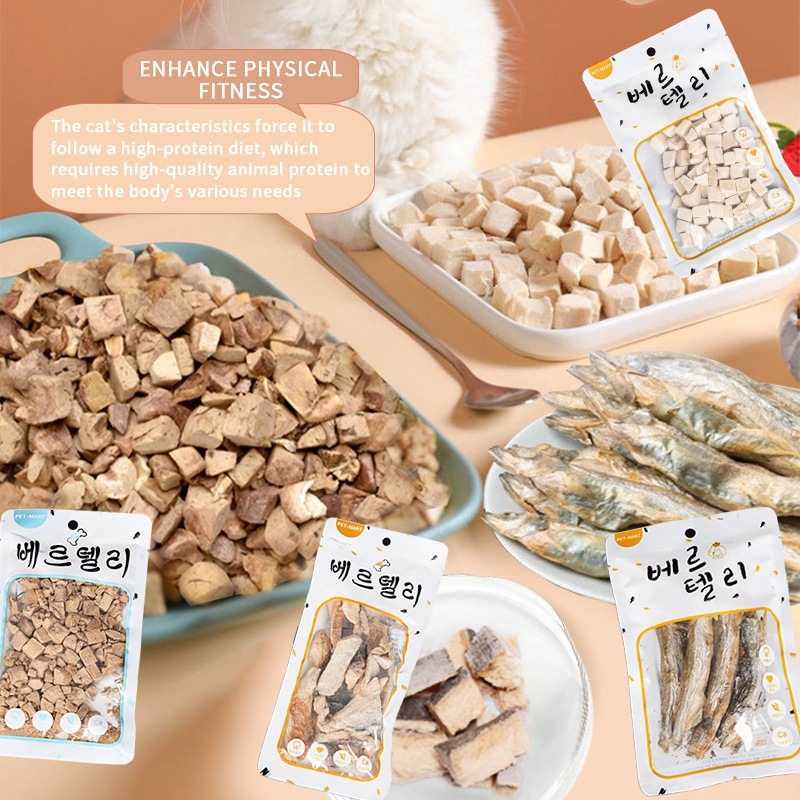 Snack Kucing Treats Cemilan Sehat Dari Daging Segar Makanan Daging Beku Snack Cemilan Sehat dan Lezat Untuk Anabul Kucing dan Anjing / Freeze Dried Snack for Pet Cat and Dog