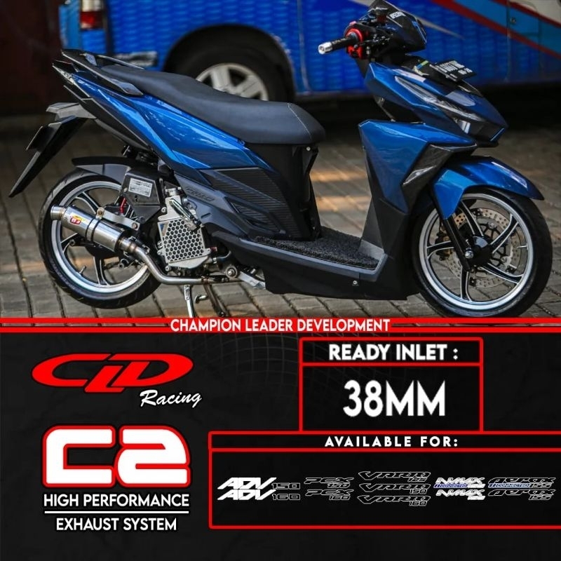 KNALPOT CLD RACING VARIO 125/VARIO 150 OLD/NEW TYPE C2 OVAL & BULAT