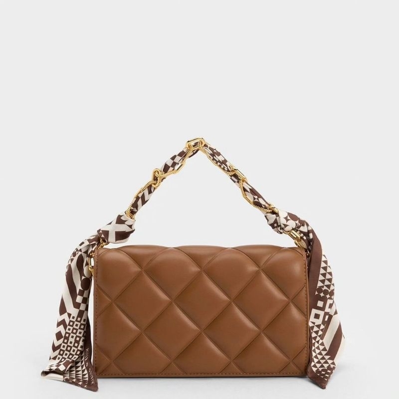 CK Alcott Scarf Handle Quilted Clutch