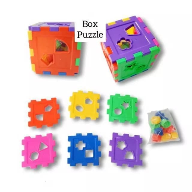 Mainan Anak Edukasi Puzzle Kotak bentuk pengenalan bentuk shape sorting puzzle Kotak