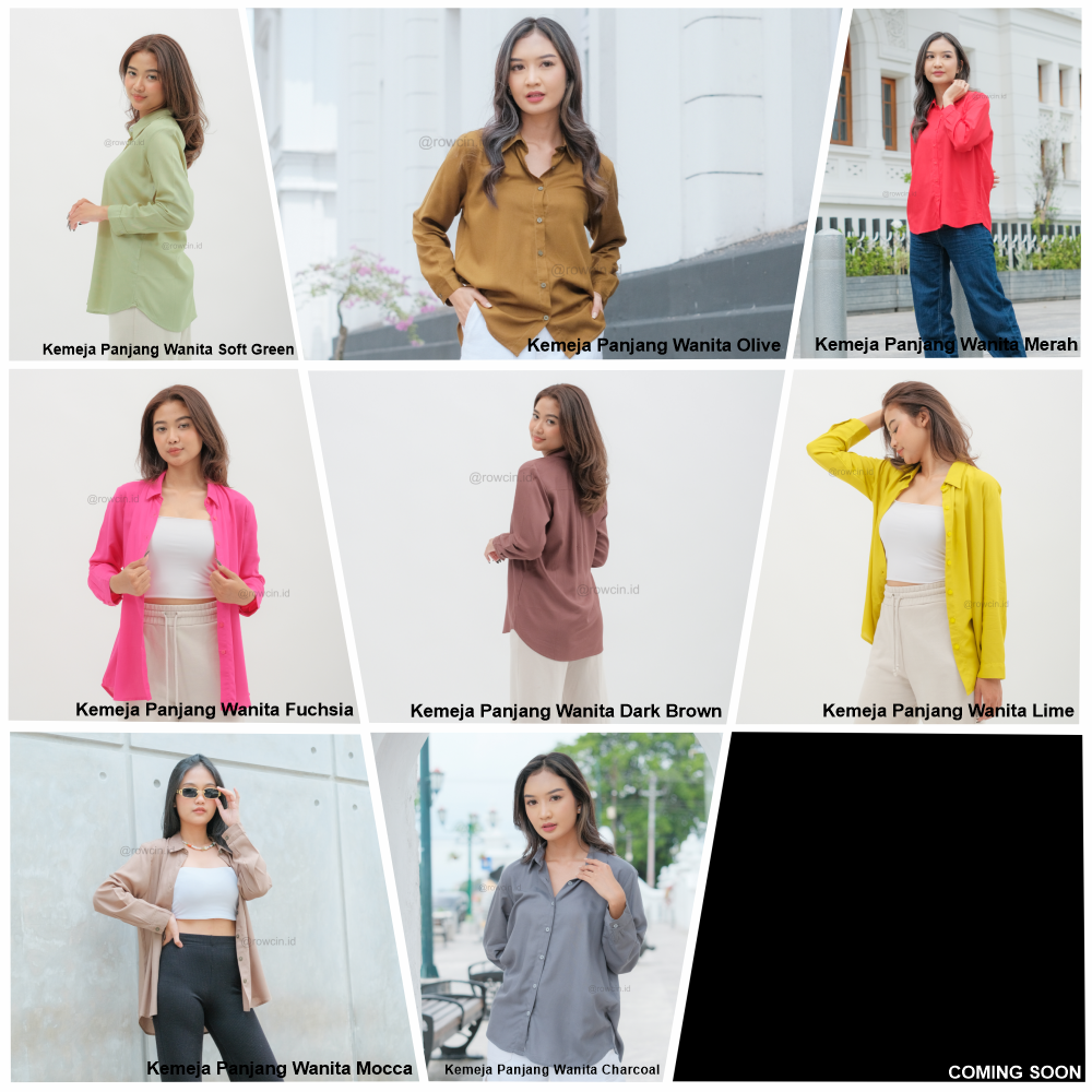 KEMEJA WANITA POLOS LENGAN PANJANG WANITA KATUN RAYON LONG SHIRT ORGANIK PART 2