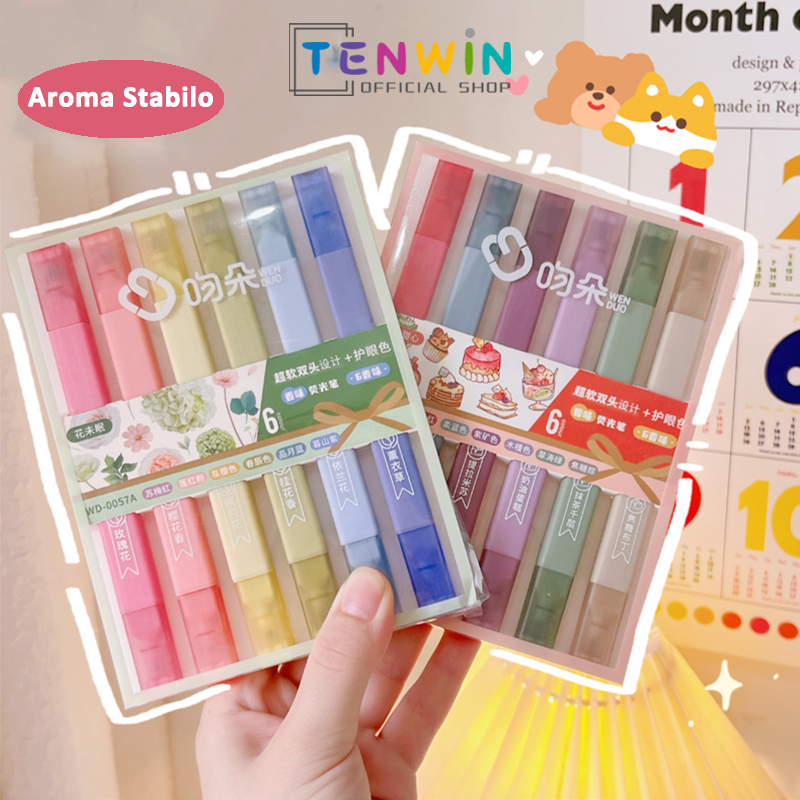 

Stabilo pastel/Highlighter/Stabilo lucu/Stabilo 6 Warna/Set-Tenwin