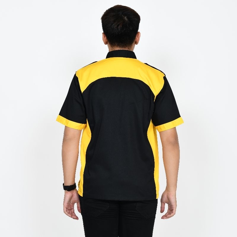 custom baju kerja murah/baju kerja tangan pendek/baju karyawan kantor/komunitas/community/baju pegawai sekolah/kemeja karyawan perkantoran/kemeja restoran/kemeja bisa tambah bordir