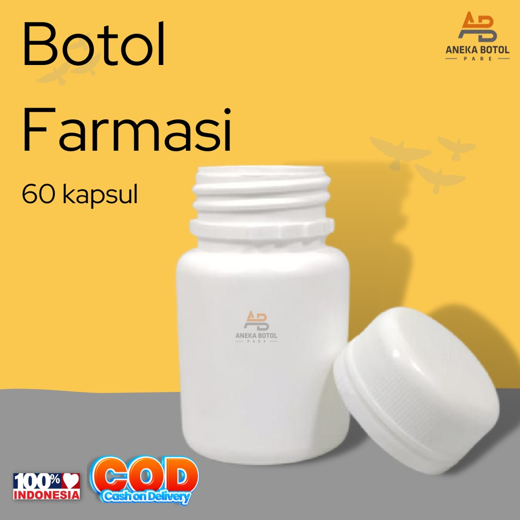 Botol Farmasi  Botol Kapsul Isi 60 Botol Vitamin Obat Herbal Isi 60 Kapsul Botol Obat Isi 60 Butir B