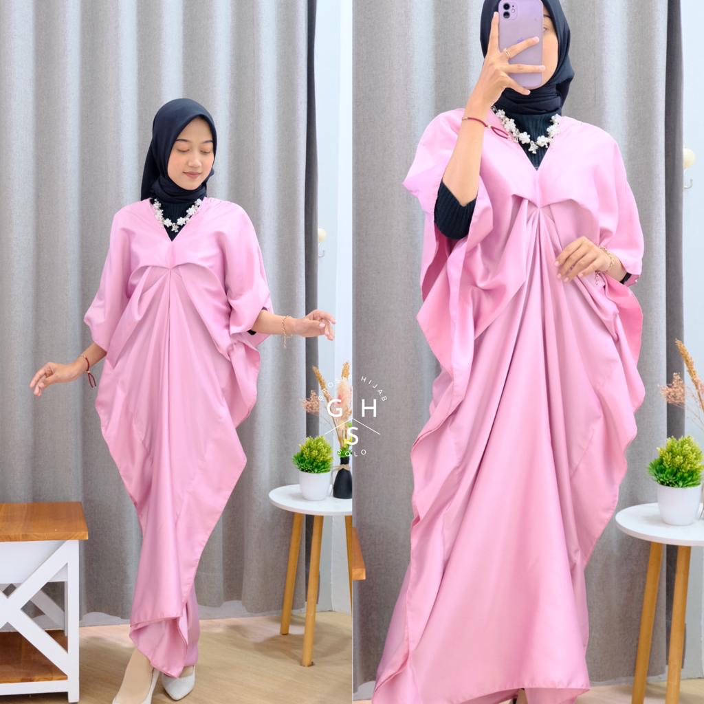 YURI GAMIS KAFTAN OVERSIZE DRESS PANJANG ATASAN WANITA SATIN SILK PREMIUM (DBY)