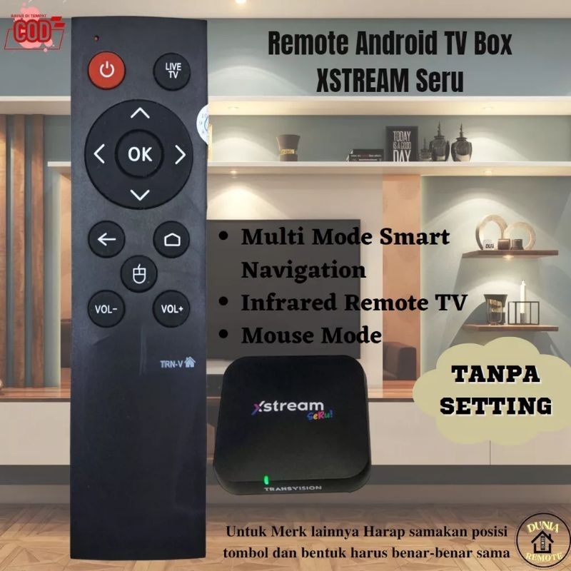 REMOTE TV BOX TRANSVISION XSTREAM STB SMART ANDROID SET TOP BOX