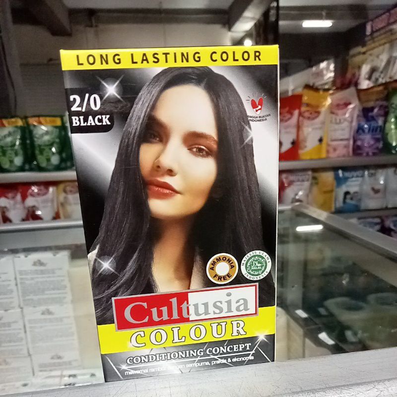 Cat rambut Cultusia ( hitam ) Cultusia semir rambut