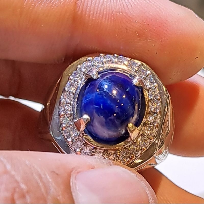 batu blue safir afrika natural