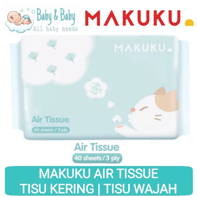 Makuku Air Tissue isi 40 Lembar 3ply | Tisu Kering | Tisu Wajah