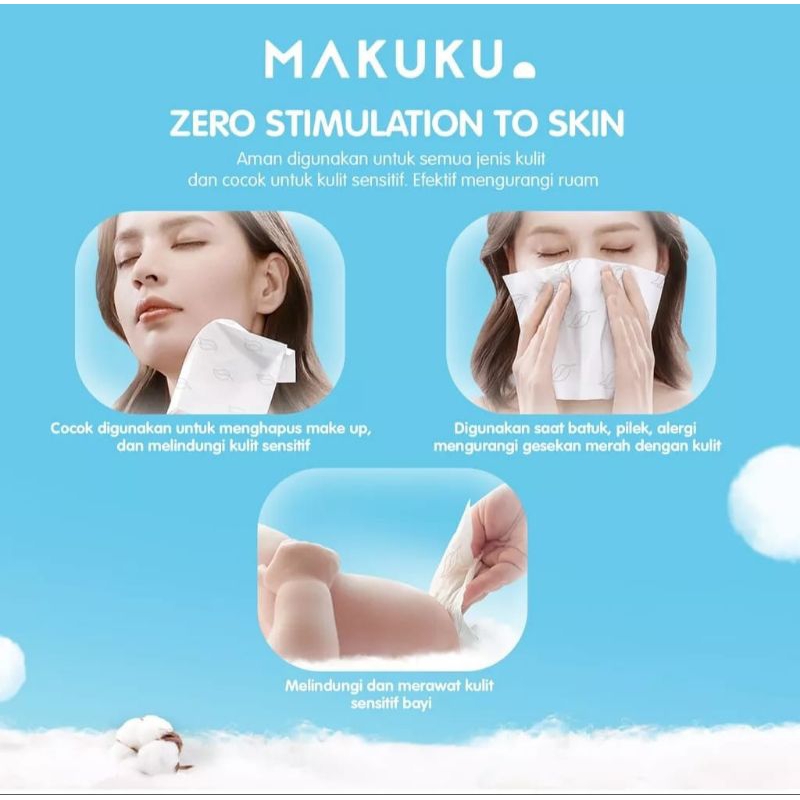 Makuku Air Tissue isi 40 Lembar 3ply | Tisu Kering | Tisu Wajah