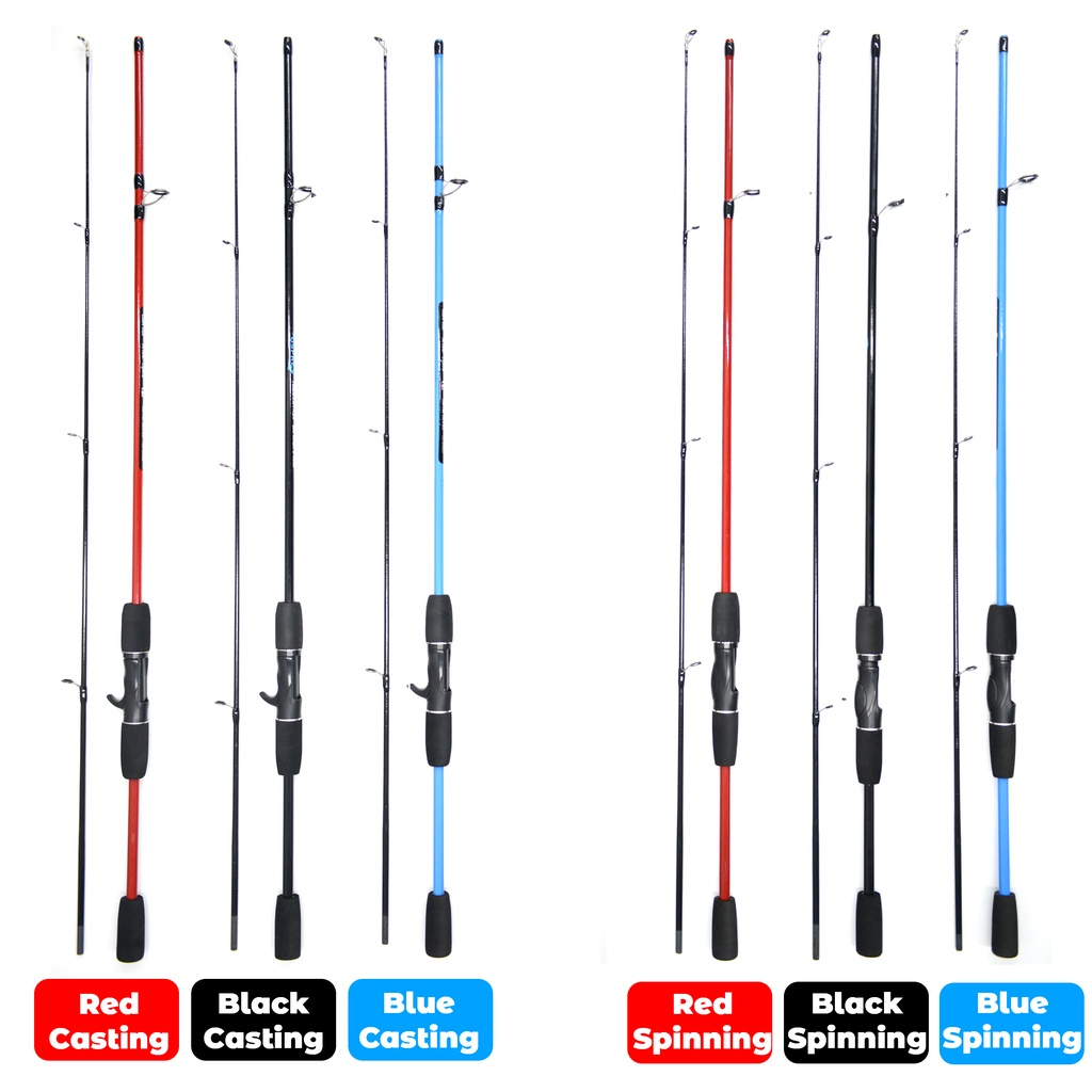 Joan 1.65M/1.8M Spinning/Casting Fishing Rod 2 Bagian karbon berongga  Fishing Tackle Outdoor Fishing Joran Pancing