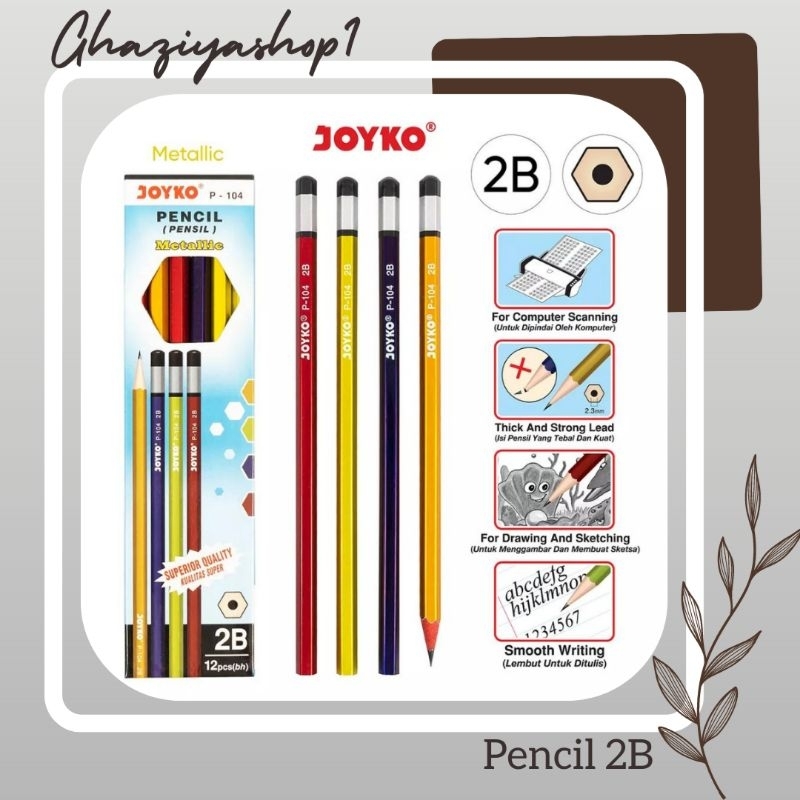 

Pencil Pensil Joyko P-104 2B Metallic. ORIGINAL.