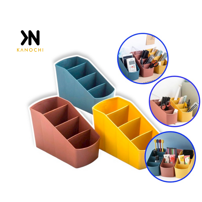 Kotak Penyimpanan Alat Tulis Pena Pensil 4 sekat rak meja kantor
