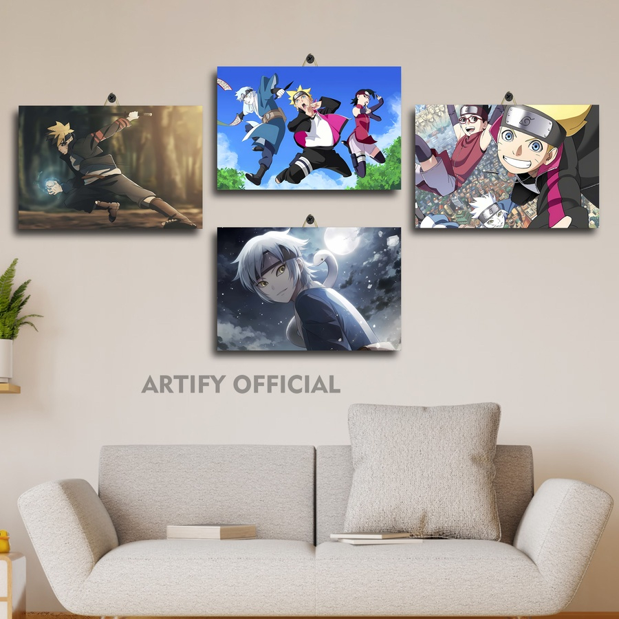 POSTER RUANG BORUTO TERBARU 20X30 | PAJANGAN DINDING ANIME BORUTO KAWAKI | BINGKAI FOTO SUSUN | FOTO