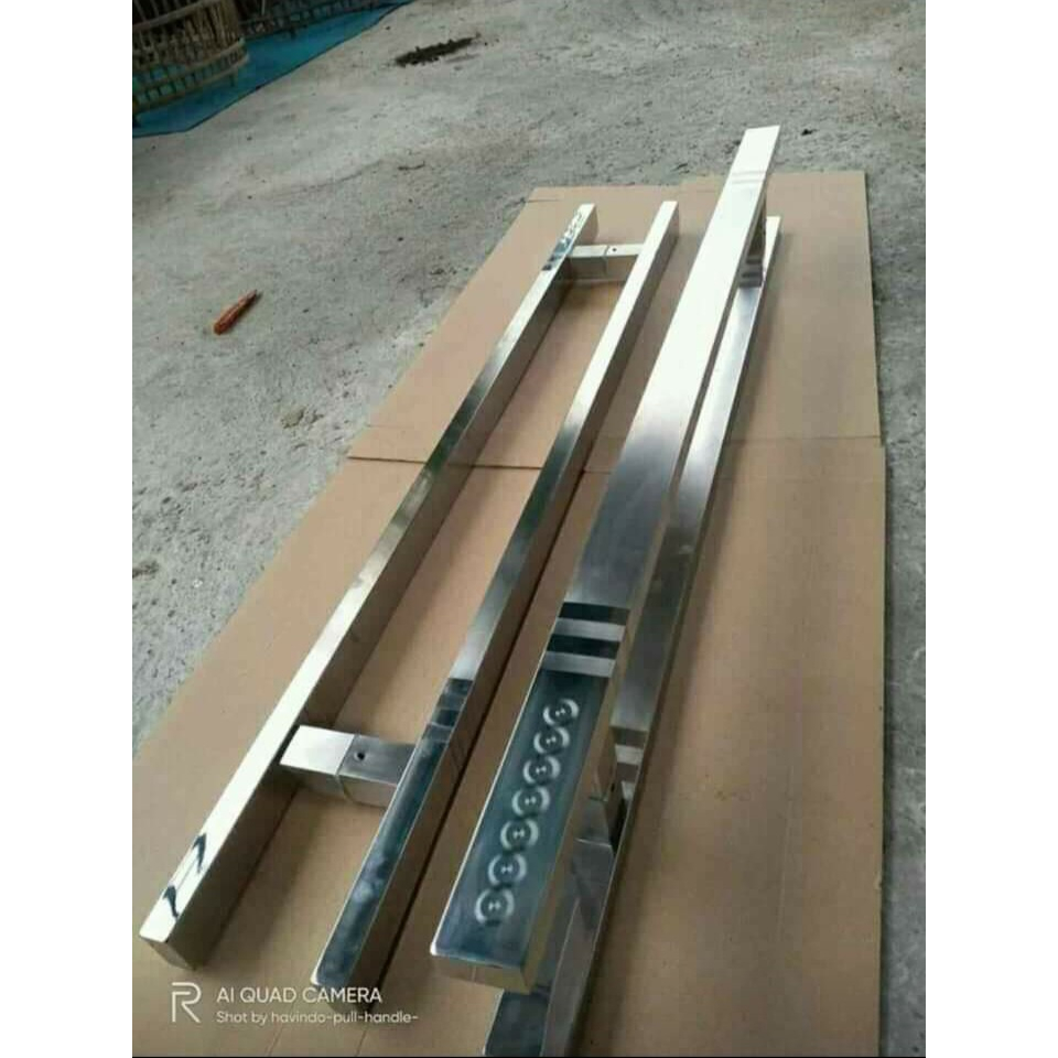 gagang pintu panjang 120cm model baut tembus pegangan pintu mewah full hitam baut tanam 100cm minimalis