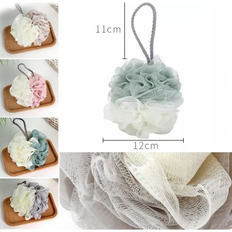Bath Puff Spons Mandi 2 Warna Jaring Tebal Pembersih Badan