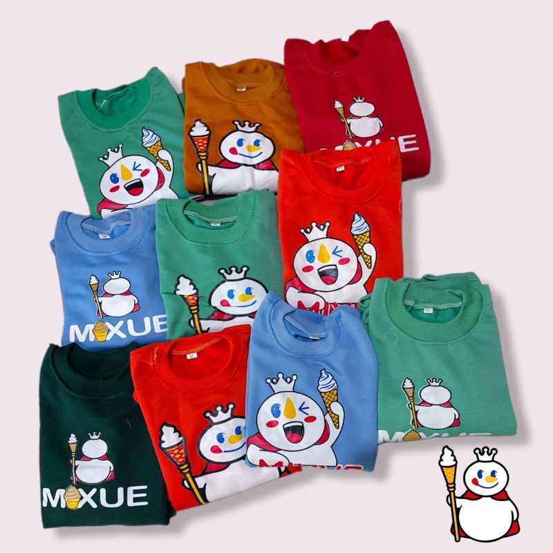 kaos atasan anak mixue 1-9tahun