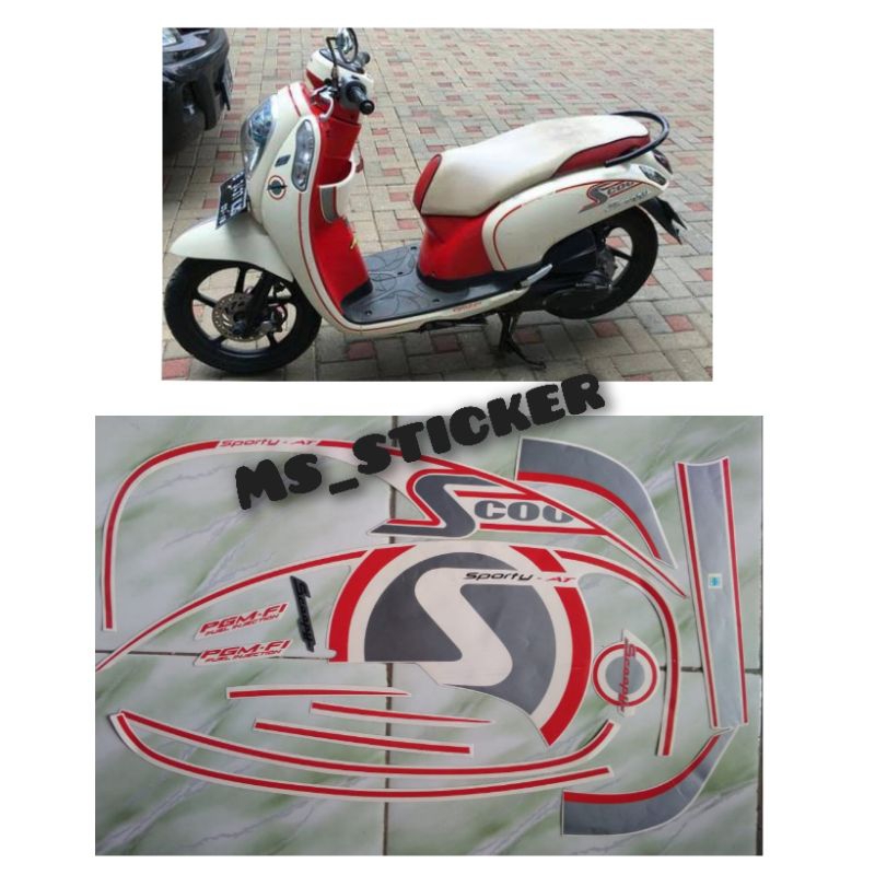 Striping scoopy sporty 2014 putih