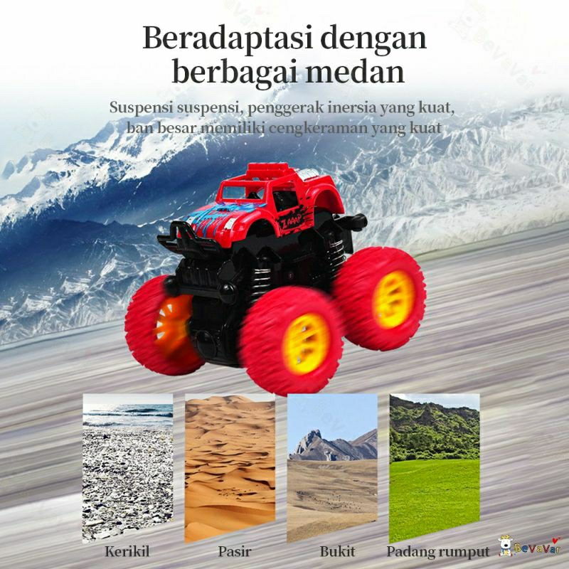 Mainan Mobil MONSTER ZAP MOBIL JIP OFF ROAD 4 DRIVE INERTIAL BIGFOOT TRUCK POWER