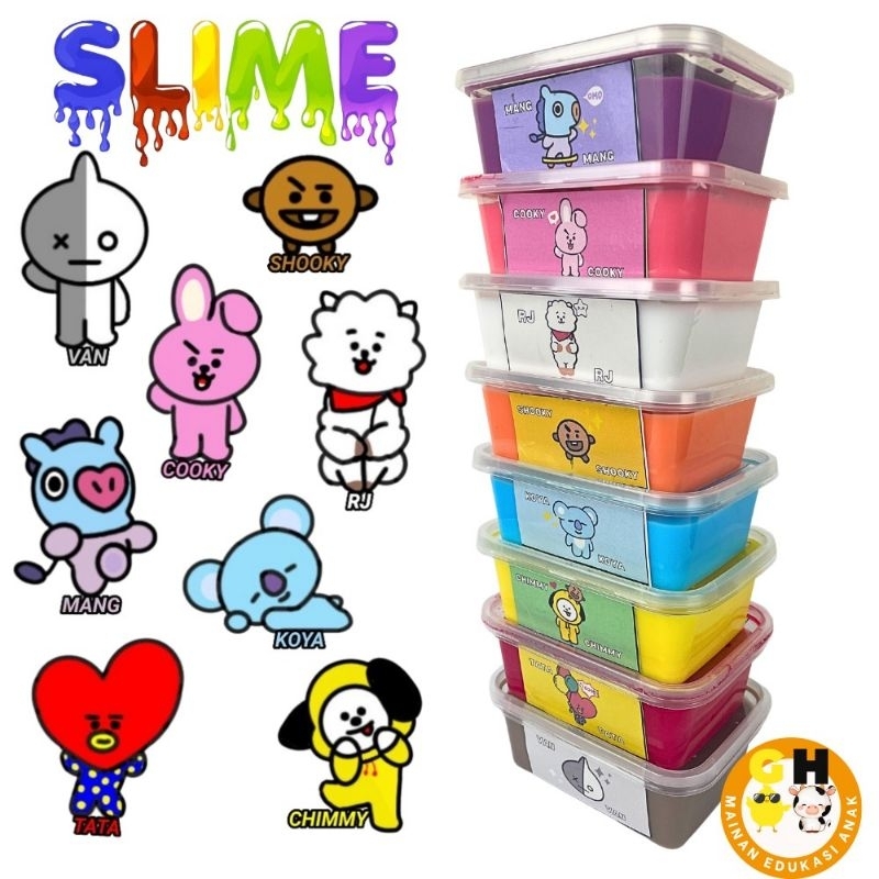 Mainan Slime BTS 200ml BTS21 BONUS Slime Activator Tofu Slime by GHEduPlay