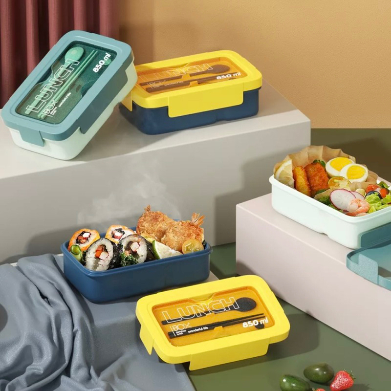 KKV Lunch Box 1 Susun Kotak Bekal 850 ml free Cutlery