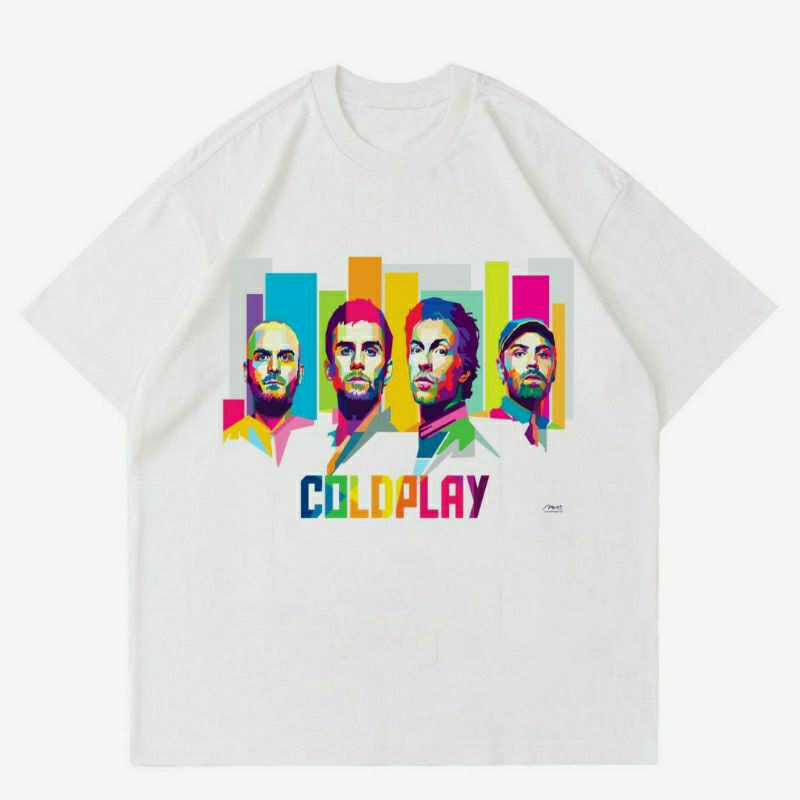 BAJU COLDPLAY | T-SHIRT COLDPLAY WHITE | KAOS COLDPLAY VINTAGE | KAOS BAJU PRIA | BAJU BAND LUAR | K