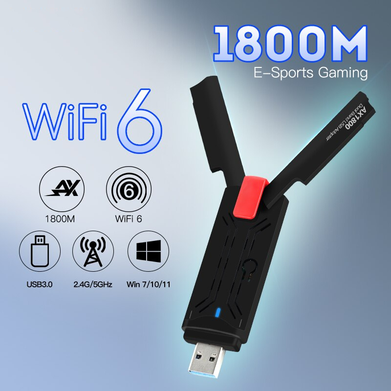 FENVI WiFi 6 AX1800 USB 3.0 Wi-Fi Adapter Dual Band 2.4G 5GHz Dongle