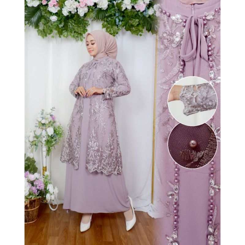 Yasmin Dress Bordir Payet Free Masker Original Butik