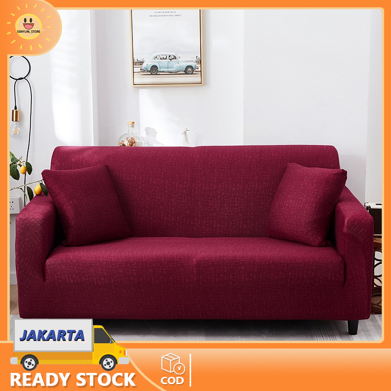 Cover Sofa  sarung sofa striped sofa cover/Elastic Sofa Cover Grid / Sarung Penutup Sofa Elastis Stretch Polos Kisi