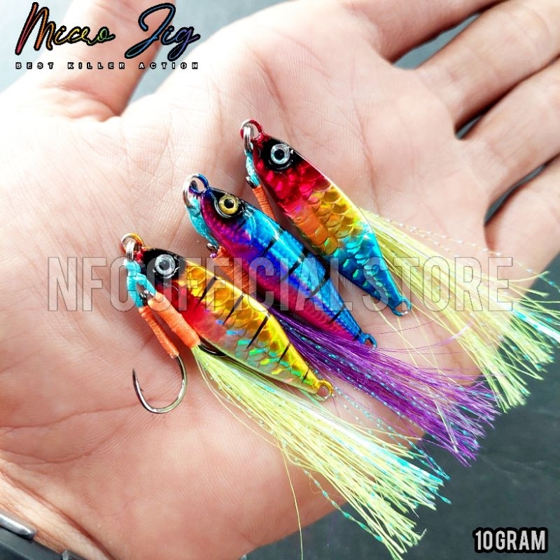 Micro Jig 10 gram dengan Double Assist Hook SIAP PAKAI