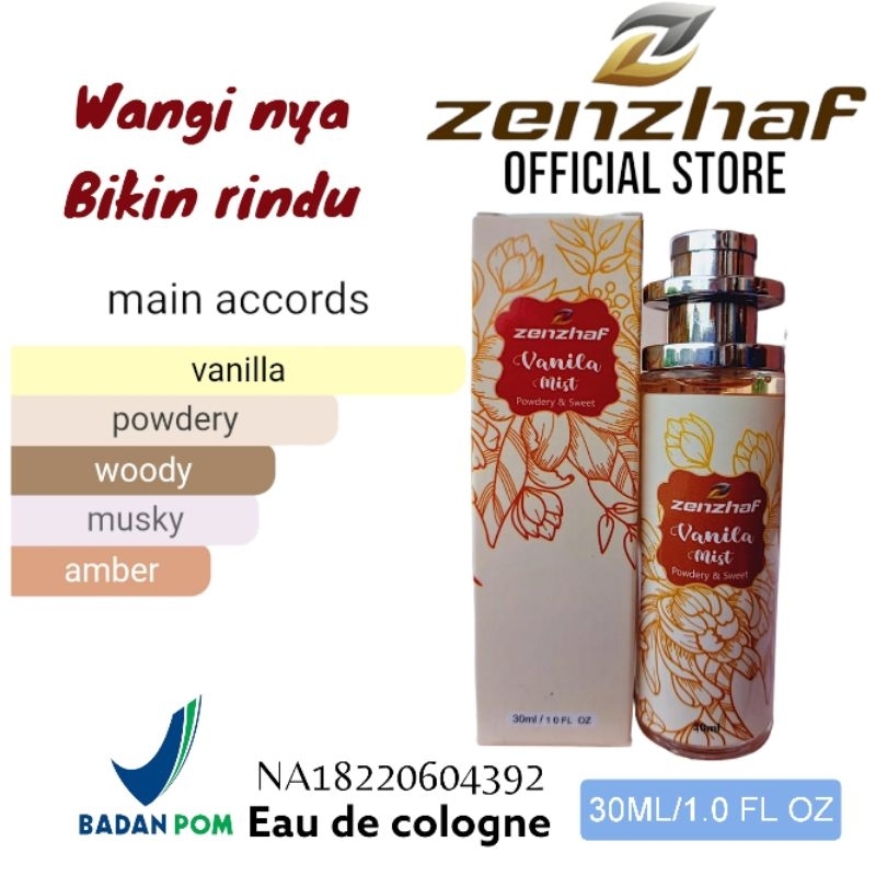 PARFUM BPOM ZENZHAF VANILLA MIST 30ML