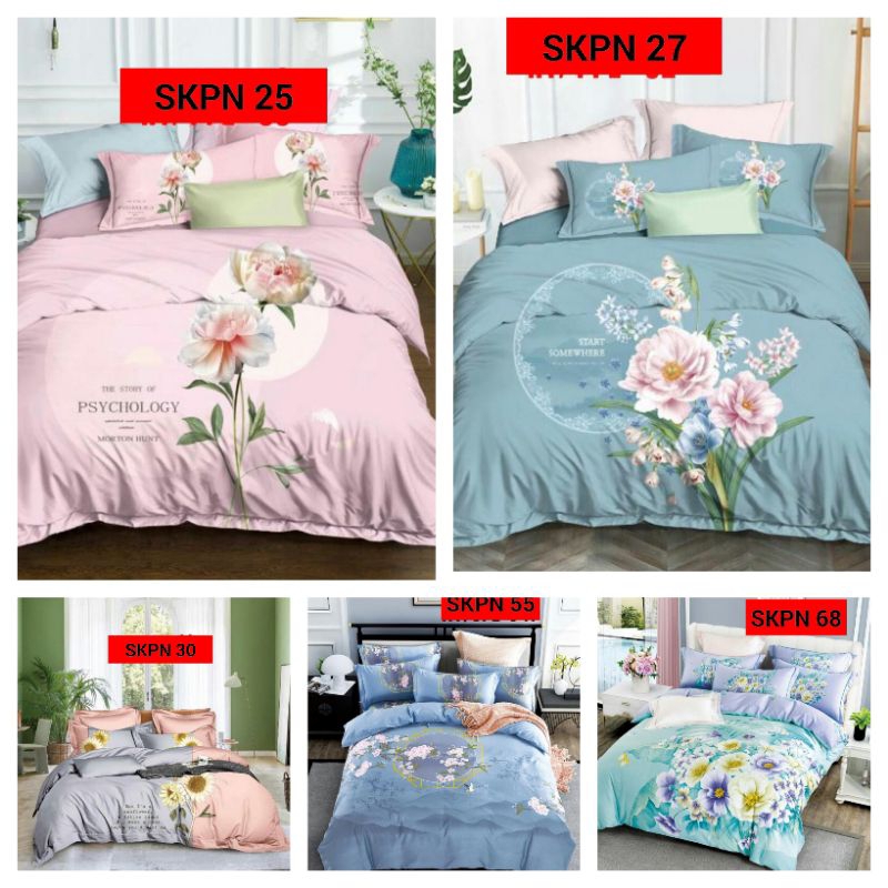 SPREI KATUN JEPANG PANEL MOTIF BUNGA