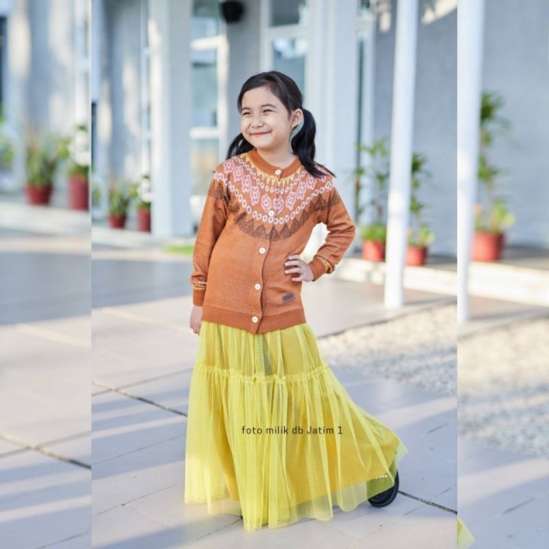 TERBARU Set Rok Tutu Anak  Muslim Laiqa Ory Labella Cardigan rajut premium kids Baju anak Cewek Casu
