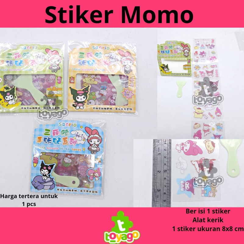 STIKER MOMO KACA/STIKER DIY TEMPEL 1 PCS