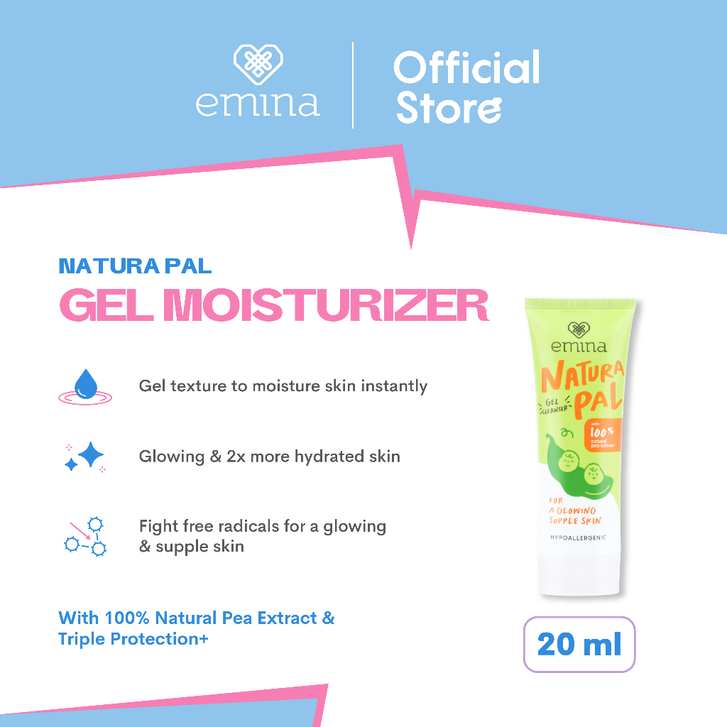 ✨ AKU MURAH ✨ Emina Natura Pal Gel Moisturizer 20 ML / Pelembab Wajah 0% Alcohol [BPOM]