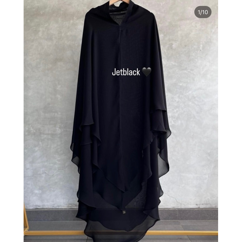 PL KHIMAR UMMARAH CHIFFON ARABESCHI SULTAN WARNA BLACK SIZE M