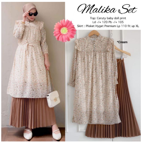 Setelan Rok 2in1 MALIKA SET || COD (Bayar Ditempat)