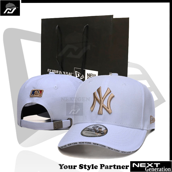 Topi NY Yankees Putih Emas White Gold V Premium Import/Topi Baseball Premium Import/Topi Import